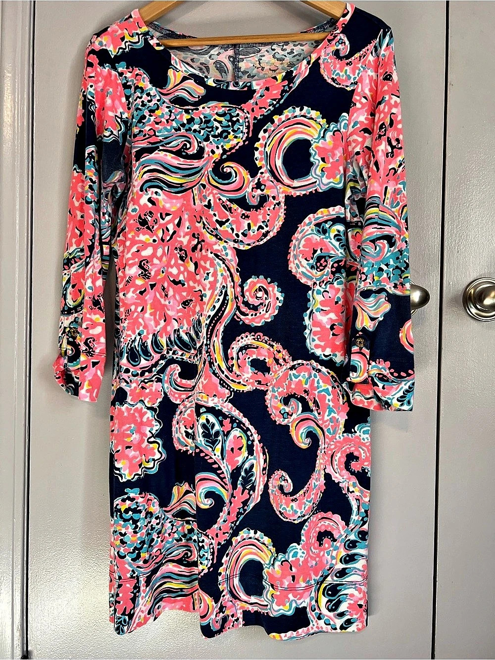 Lilly Pulitzer Skipper Popover Dress Blue & Pink medium